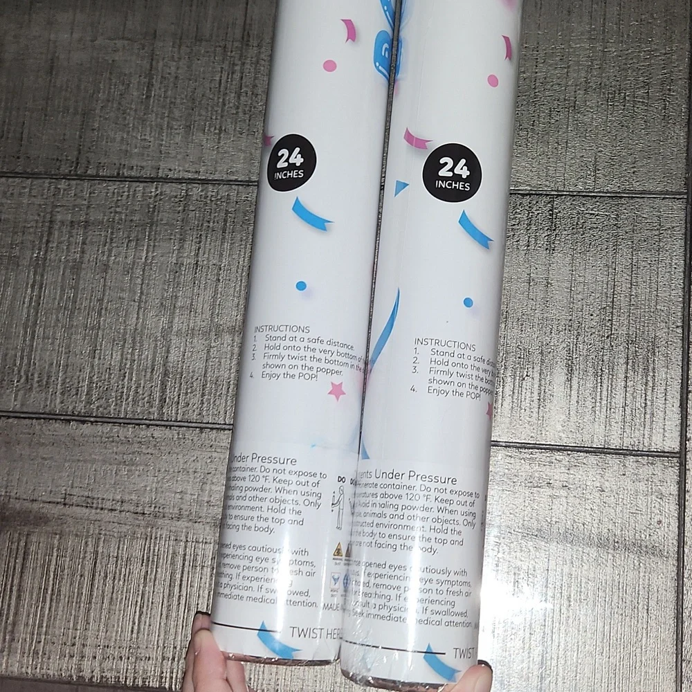 New - (2) 24 Inch GENDER REVEAL POWDER CANNONS